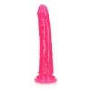Dildo świecące w ciemności na przyssawce różowy 18 cm